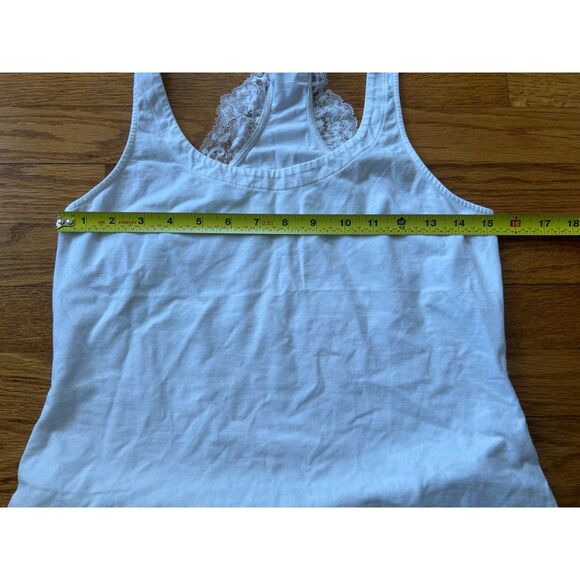 La Perla White Cotton Lace Racerback Tank Top Set Lounge Pajamas M - Picture 11 of 13